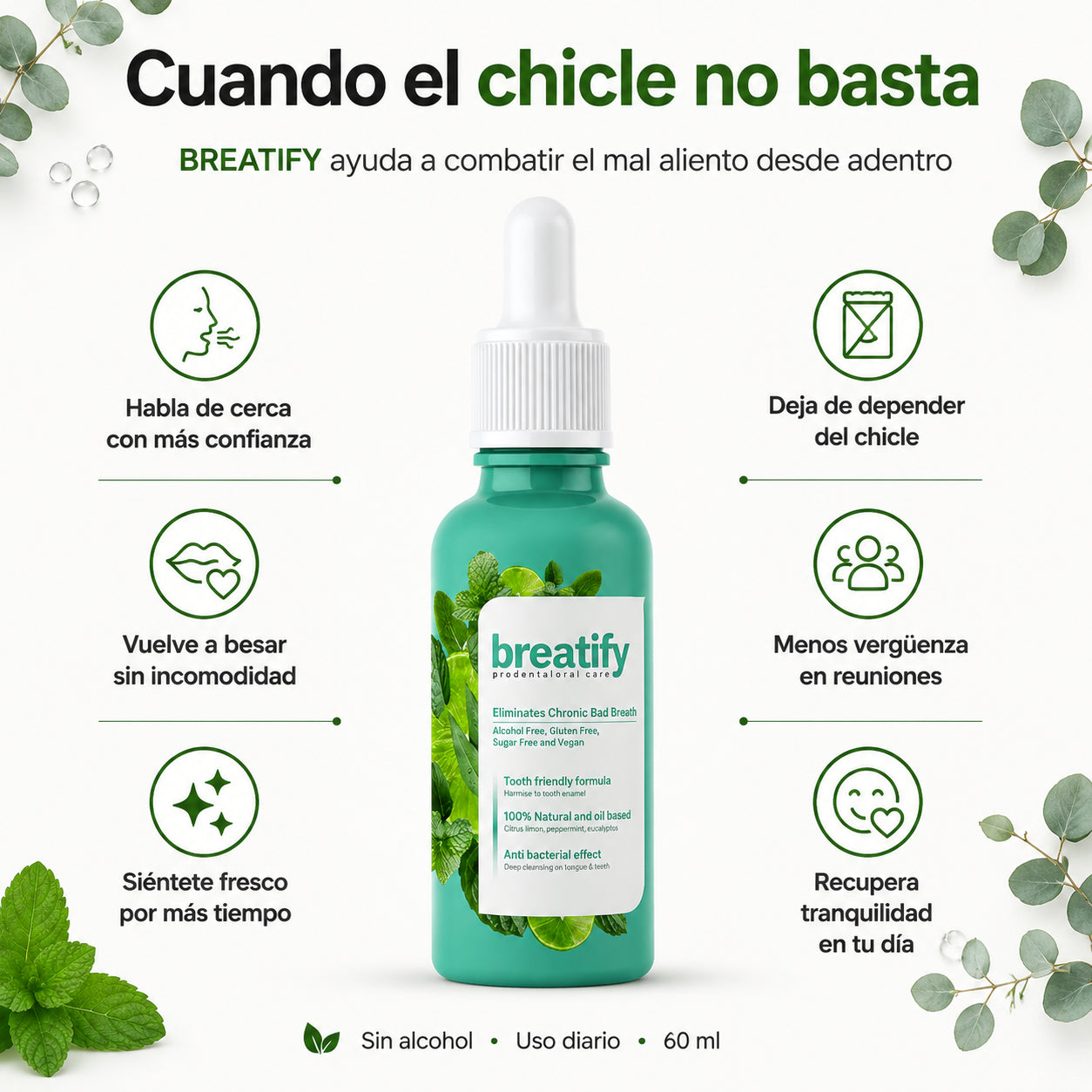 2x1 Breatify - Tratamiento en Gotas Contra el Mal Aliento