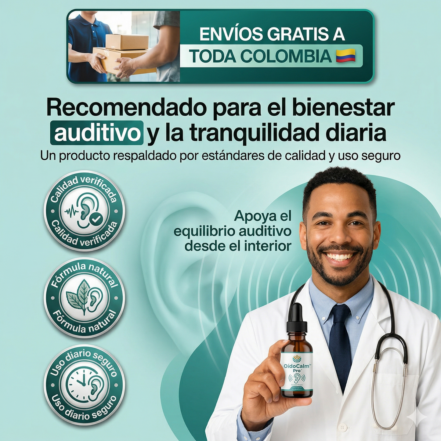 OídoCalm Pro - Calma auditiva progresiva Fórmula líquida natural