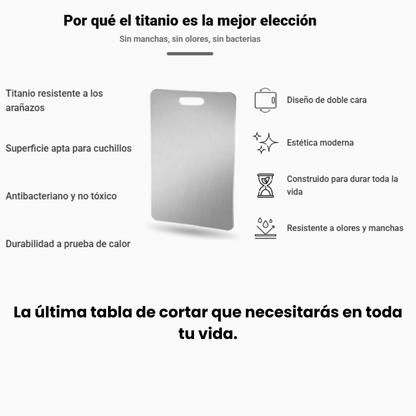 TitanCut™ Tabla de Acero Inoxidable Para Cortar (no más microplasticos)