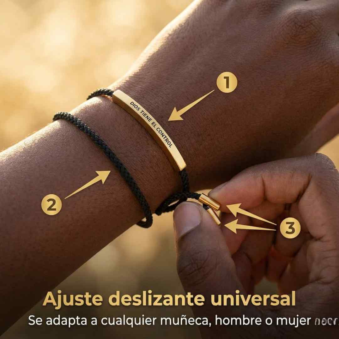 Pulsera de Fé y Esperanza "Dios Tiene el Control" | Acabada en Baño de Oro