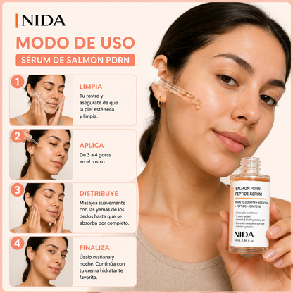 2x1 Serúm Semen de Salmón NIDA® | Efecto Piel de Porcelana™ de uso diario