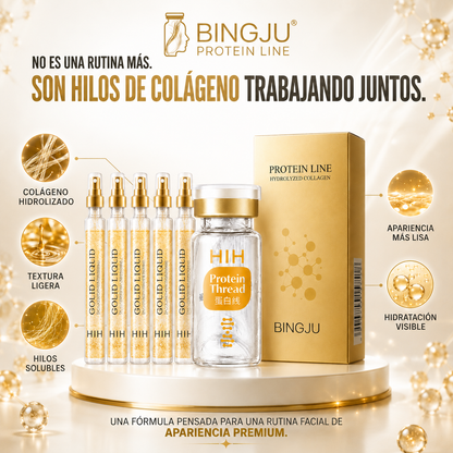 Serúm 30 ml + 12 Hilos Tensores de Colágeno Absorbibles Bingju - Rejuvenece tu rostro en casa sin usar una sola aguja.
