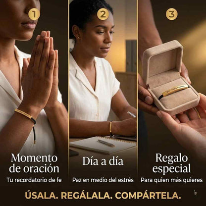 Pulsera de Fé y Esperanza "Dios Tiene el Control" | Acabada en Baño de Oro