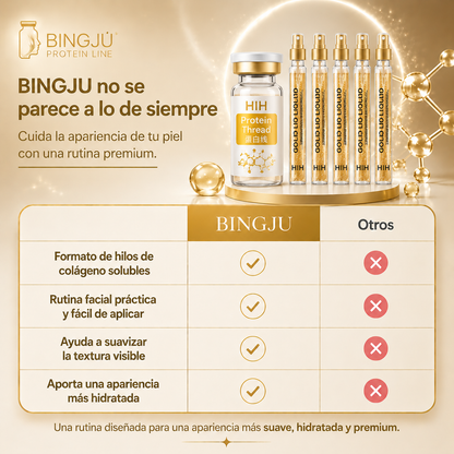 Serúm 30 ml + 12 Hilos Tensores de Colágeno Absorbibles Bingju - Rejuvenece tu rostro en casa sin usar una sola aguja.
