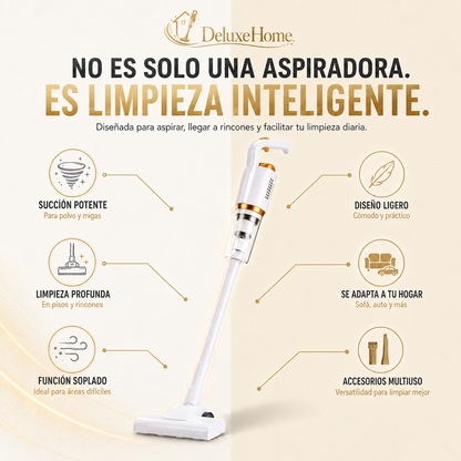 DeluxeHome™ | Aspiradora Compacta 2en1 con Succión Ciclónica