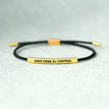 Pulsera de Fé y Esperanza "Dios Tiene el Control" | Acabada en Baño de Oro