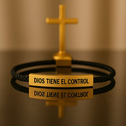 Pulsera de Fé y Esperanza "Dios Tiene el Control" | Acabada en Baño de Oro