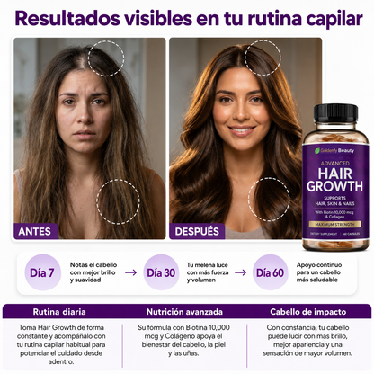 2x1 Hair Growth™ - Vitaminas para crecimiento y fortalecimiento del cabello