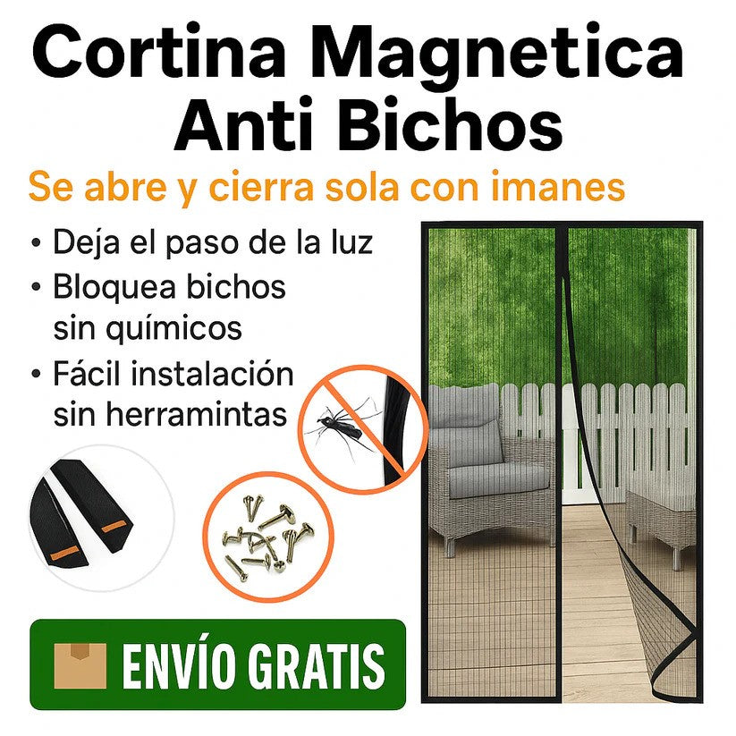 Cortina Magnética AirGuard™ – Ventilación Libre sin Bichos 1x2 Metros