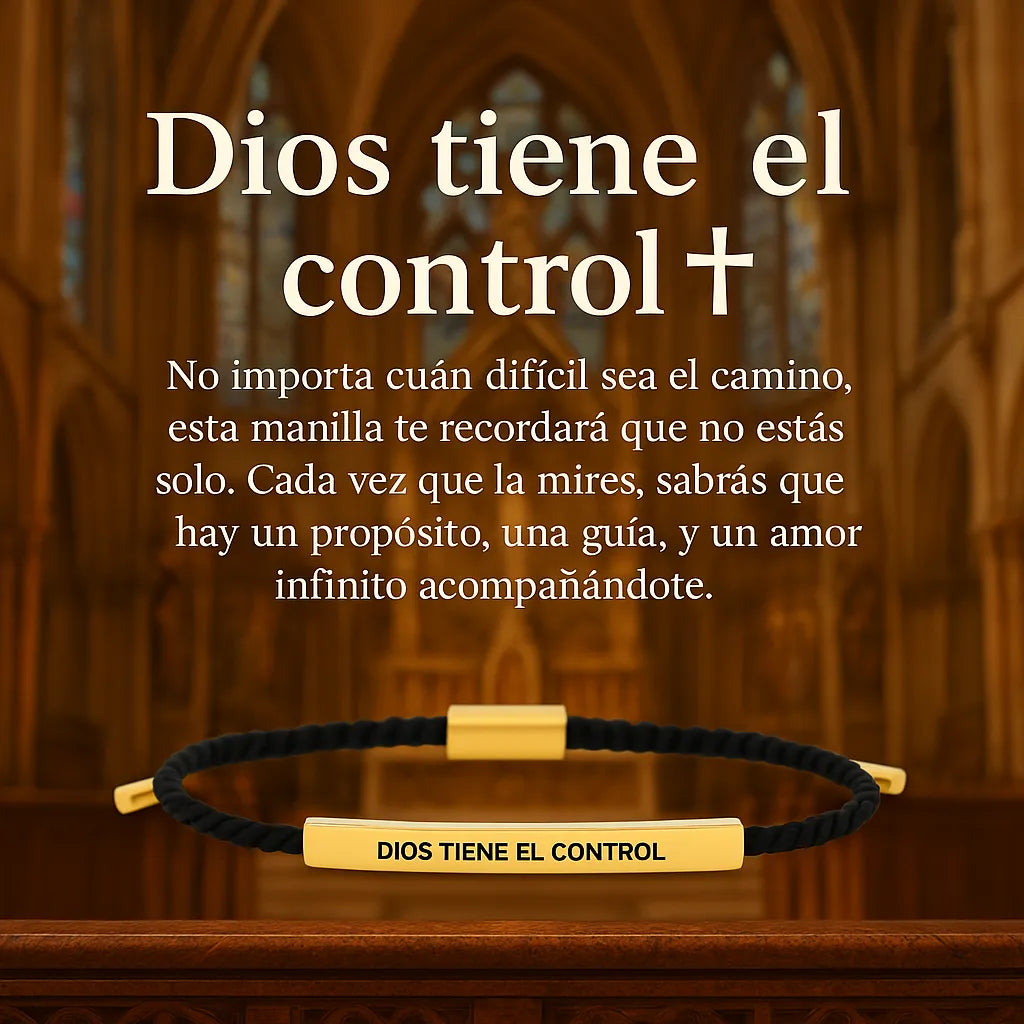 Pulsera de Fé y Esperanza "Dios Tiene el Control" | Acabada en Baño de Oro