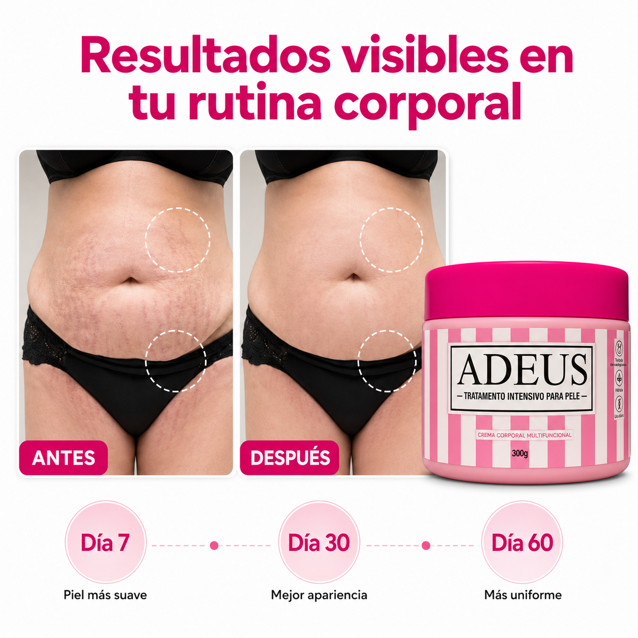 2x1 Crema Adeus - Elimina estrías y celulitis +  Regeneración dérmica