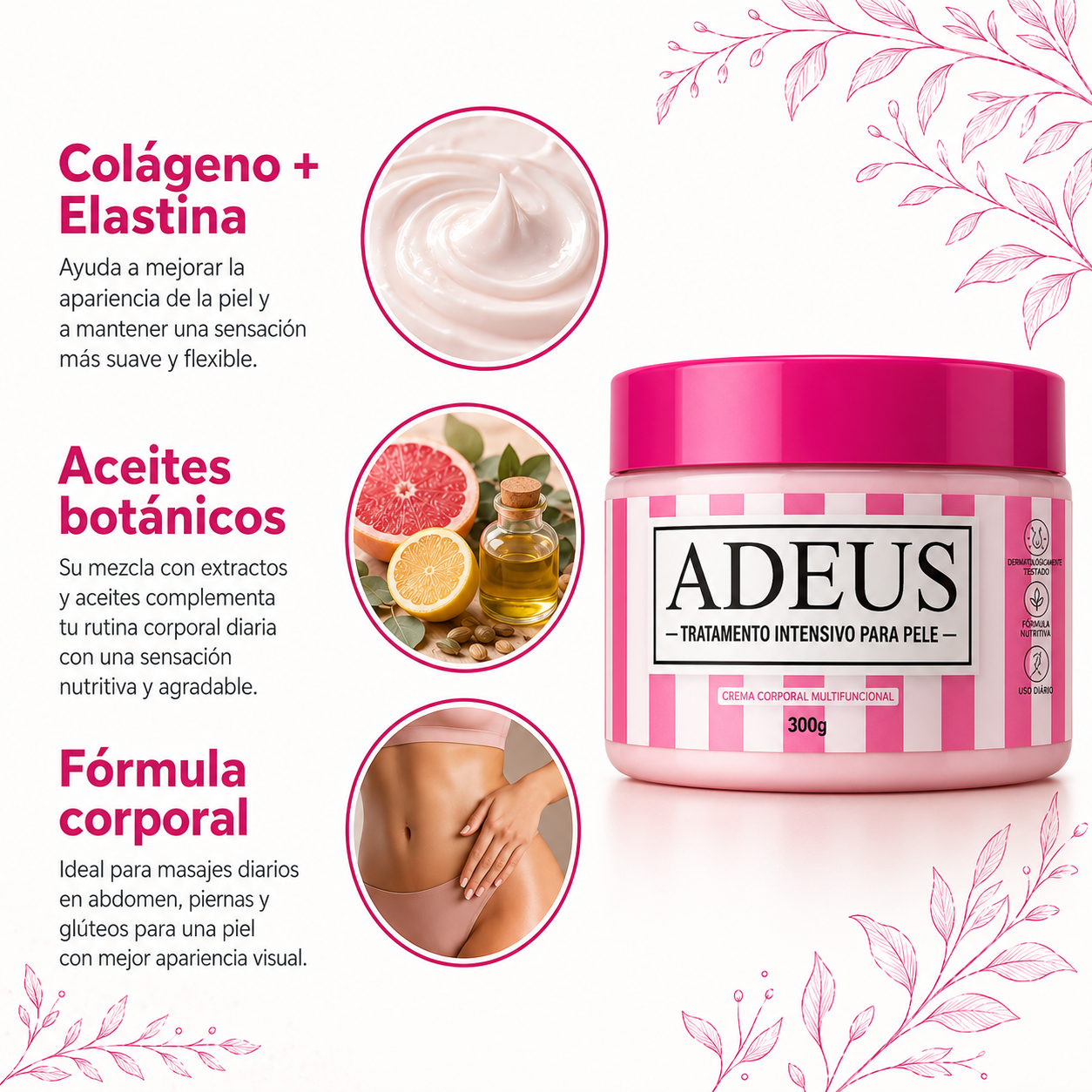 2x1 Crema Adeus - Elimina estrías y celulitis +  Regeneración dérmica