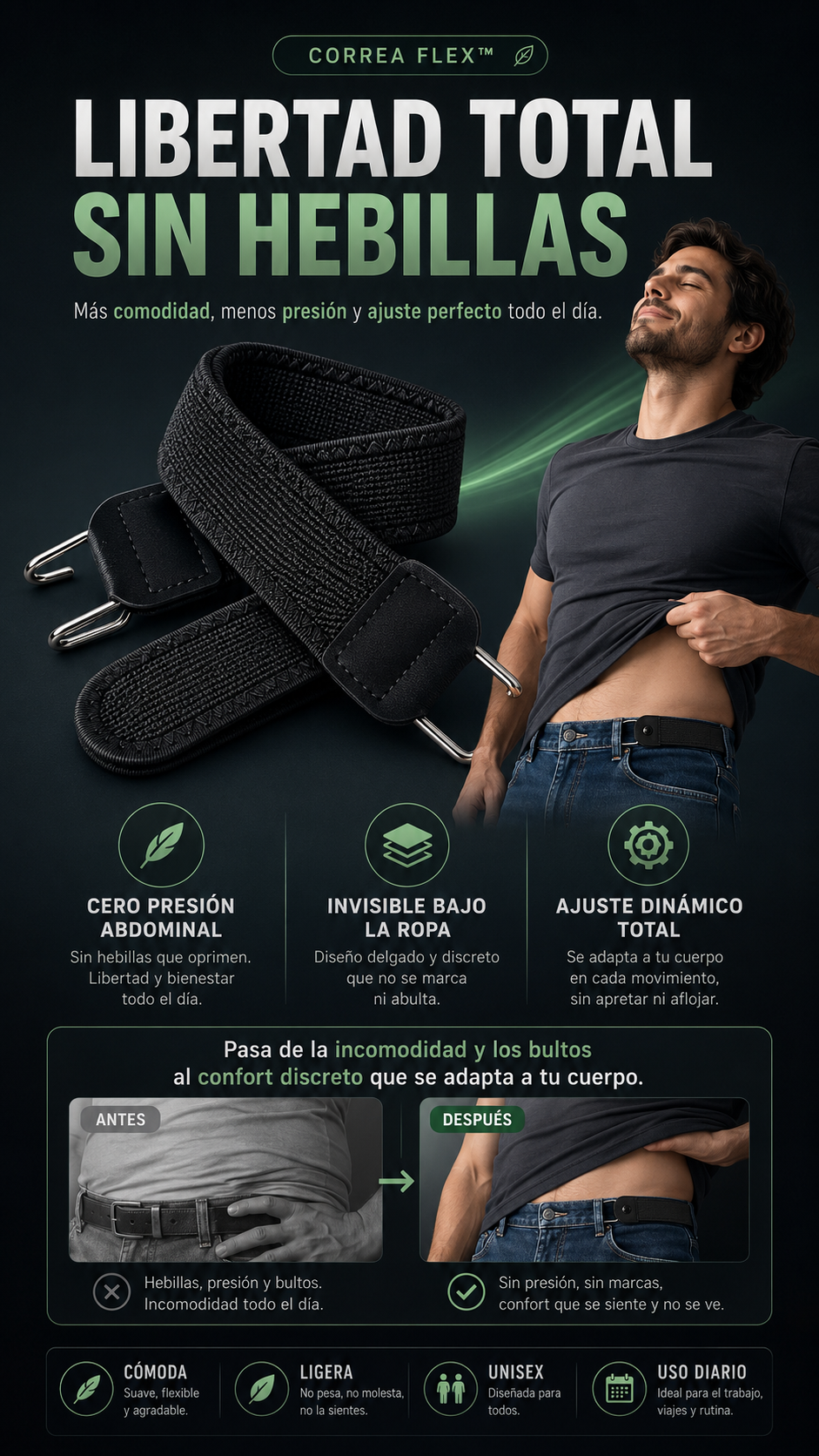 2x1 Duo Cinturon HokoFit Ajustable - mayor comodidad en tu día a día