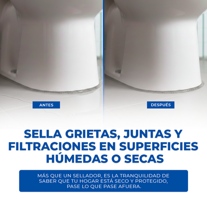 HydroSeal Pro™ 2x1 | Sellador Impermeable para Grietas y Goteras