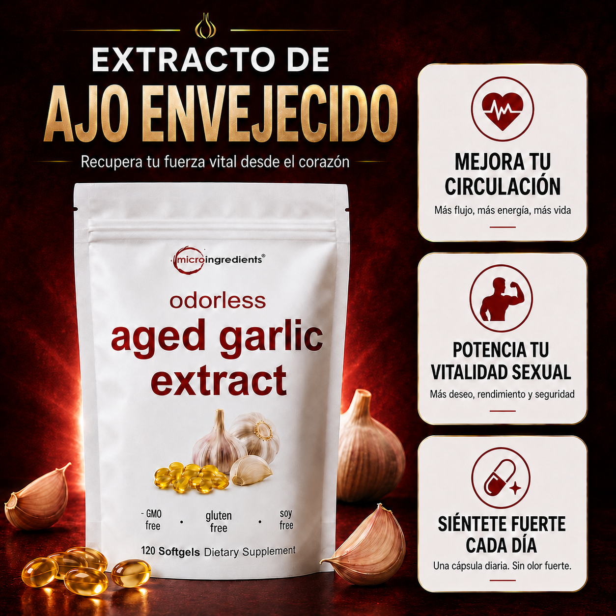 AgedGarlic® - Desaparece la Presión Arterial Alta y Cuida tu Corazón Naturalmente