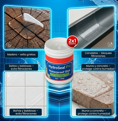 HydroSeal Pro™ 2x1 | Sellador Impermeable para Grietas y Goteras