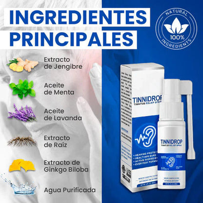 Promo 2x1 Tinnidrop🌿¡Alivia zumbidos, dolor, otitis y molestias auditivas!