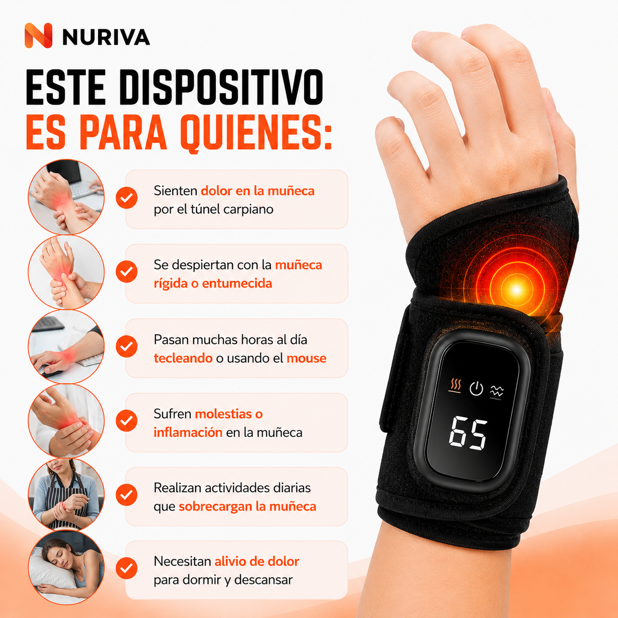 2x1 NURIVA · Muñequera de Calor | Deja de Aguantar el Dolor de Muñeca