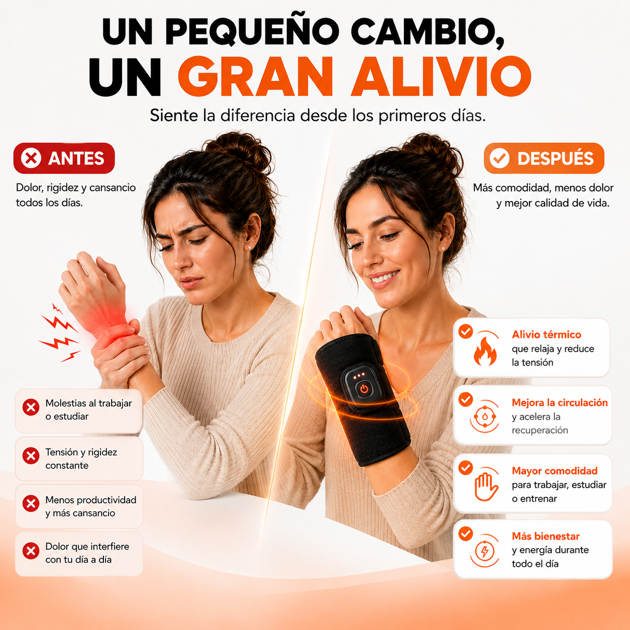 2x1 NURIVA · Muñequera de Calor | Deja de Aguantar el Dolor de Muñeca