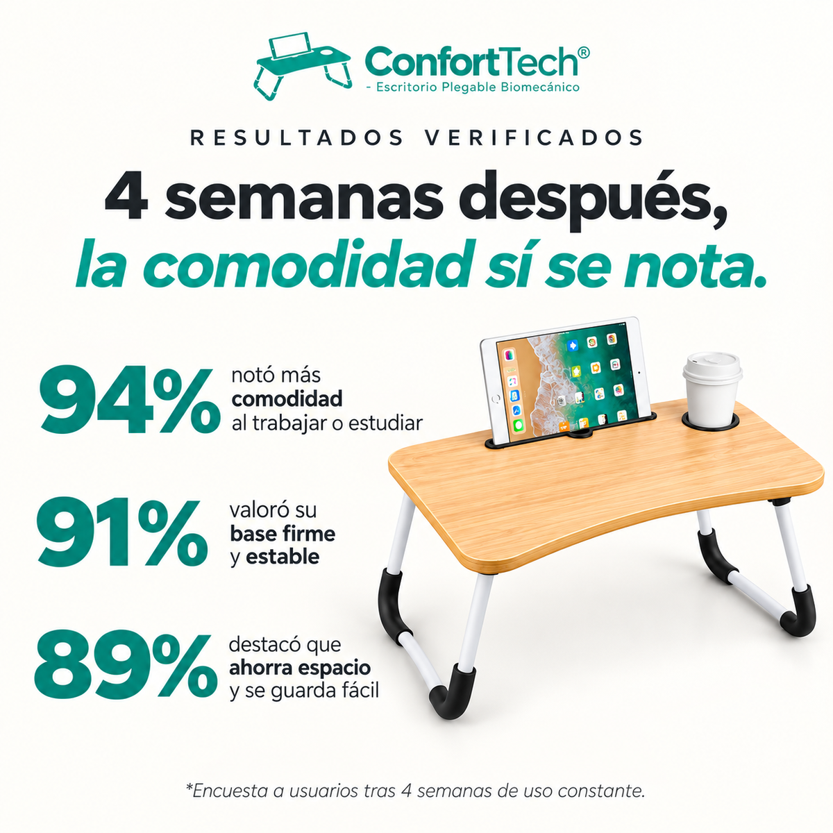 ConfortTech® - Escritorio Plegable Biomecánico