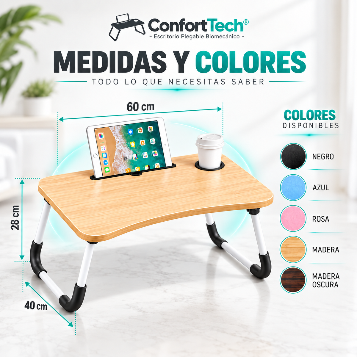 ConfortTech® - Escritorio Plegable Biomecánico