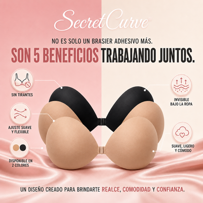 2x1 SecretCurve™ – Copa Sujetador Adhesivo PushUp Ergonómico