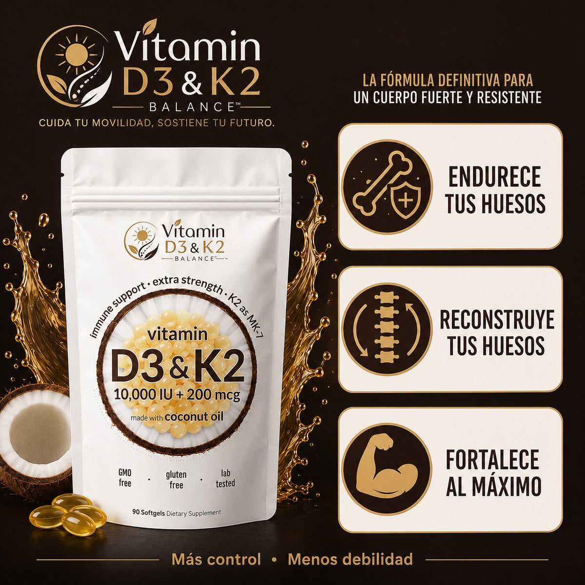 2x1 Vitamin D3 & K2 Balance™– Recupera tu Movilidad