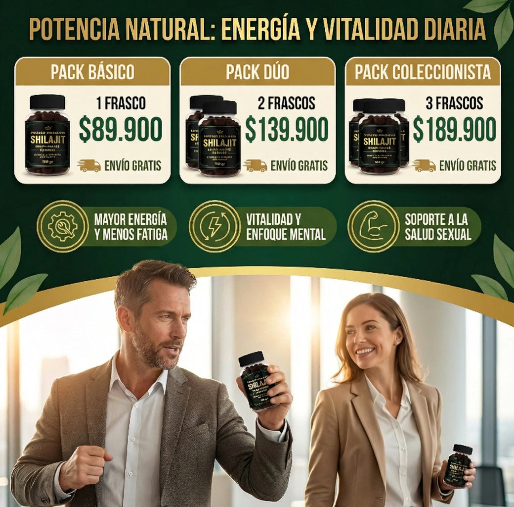 Shilajit Power+ Gummies – Energía Natural, Vitalidad y Rendimiento Diario