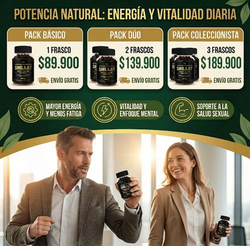 Shilajit Power+ Gummies – Energía Natural, Vitalidad y Rendimiento Diario