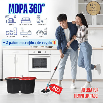 Mopa 360™ - Trapeador giratorio con balde con escurridor