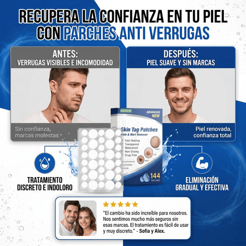 Parches Anti Verrugas Patch – Tratamiento Discreto para Verrugas sin dolor