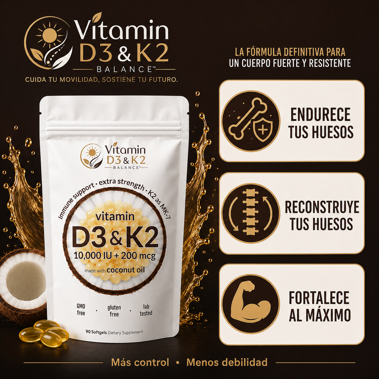 2x1 Vitamin D3 & K2 Balance™– Recupera tu Movilidad