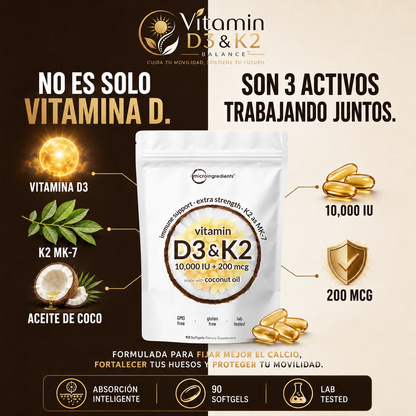 2x1 Vitamin D3 & K2 Balance™– Recupera tu Movilidad