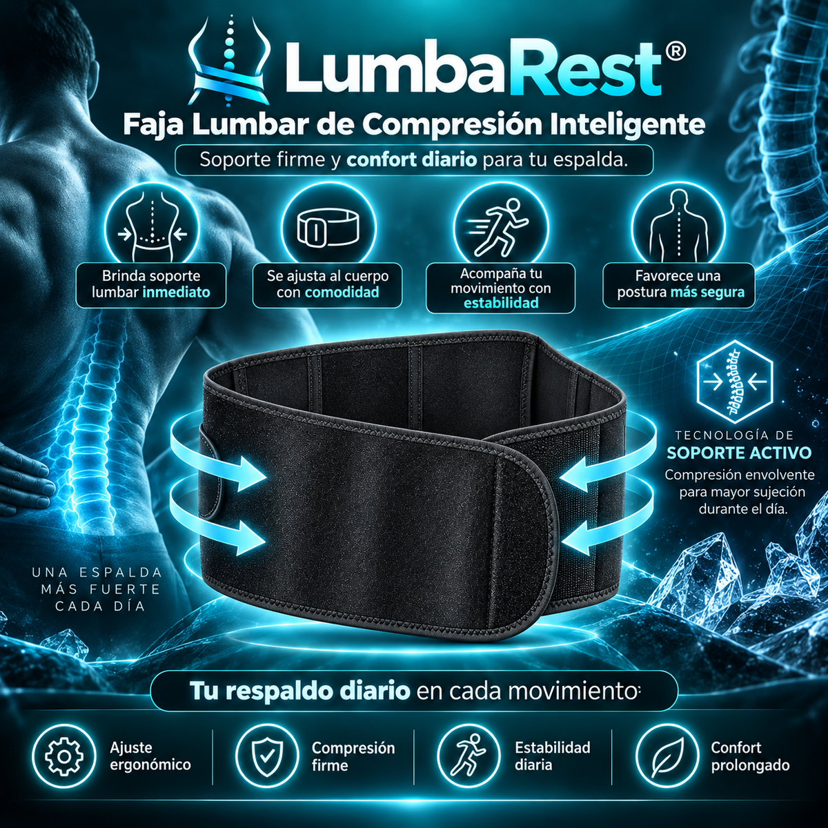 LumbaRest® - Faja para Dolor Lumbar y Ciática