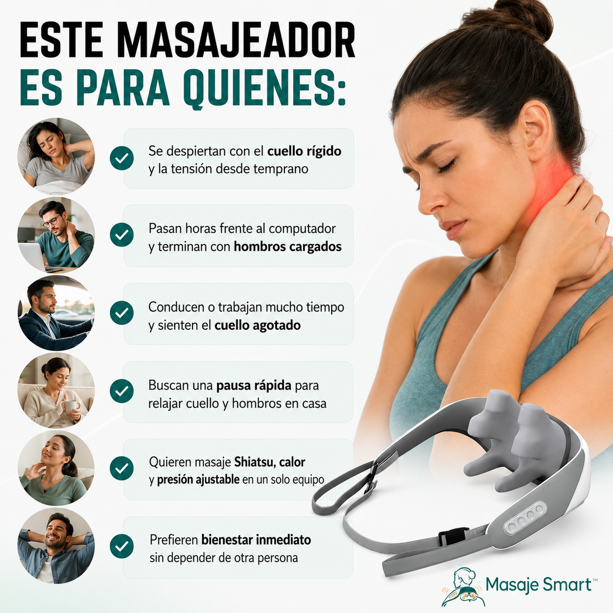 Masaje Smart® - Masajeador Cervical Con Manos inteligentes
