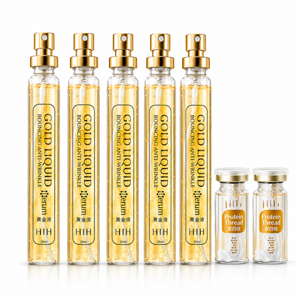 Serúm 30 ml + 12 Hilos Tensores de Colágeno Absorbibles Bingju - Rejuvenece tu rostro en casa sin usar una sola aguja.