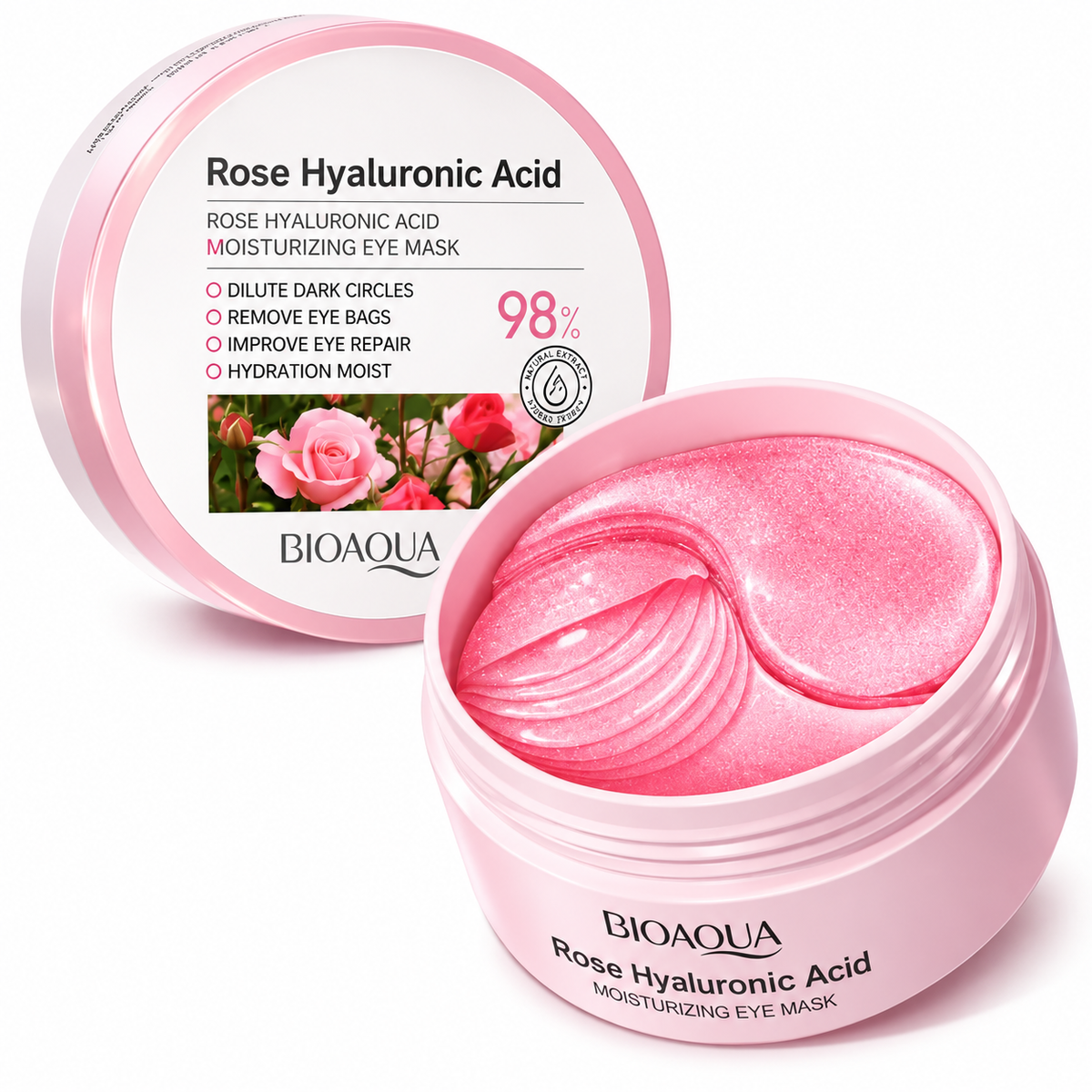 Parches RoseRevive® Ácido Hialurónico - Rejuvenece tu Rostro y Borra el Cansancio