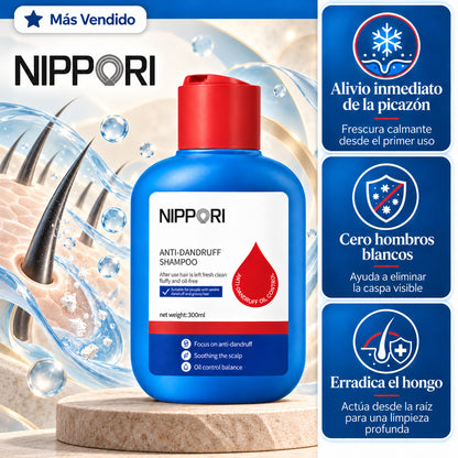 Shampoo Nippori® – Eliminación de la caspa y alivio inmediato de la picazón