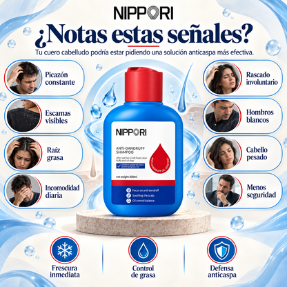 Shampoo Nippori® – Eliminación de la caspa y alivio inmediato de la picazón