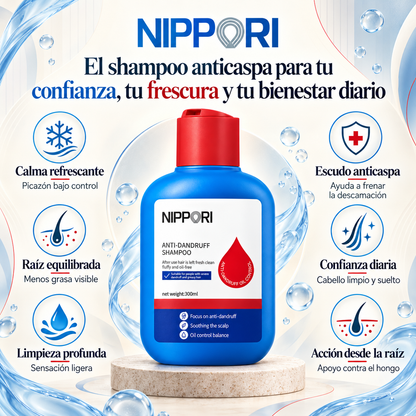 Shampoo Nippori® – Eliminación de la caspa y alivio inmediato de la picazón