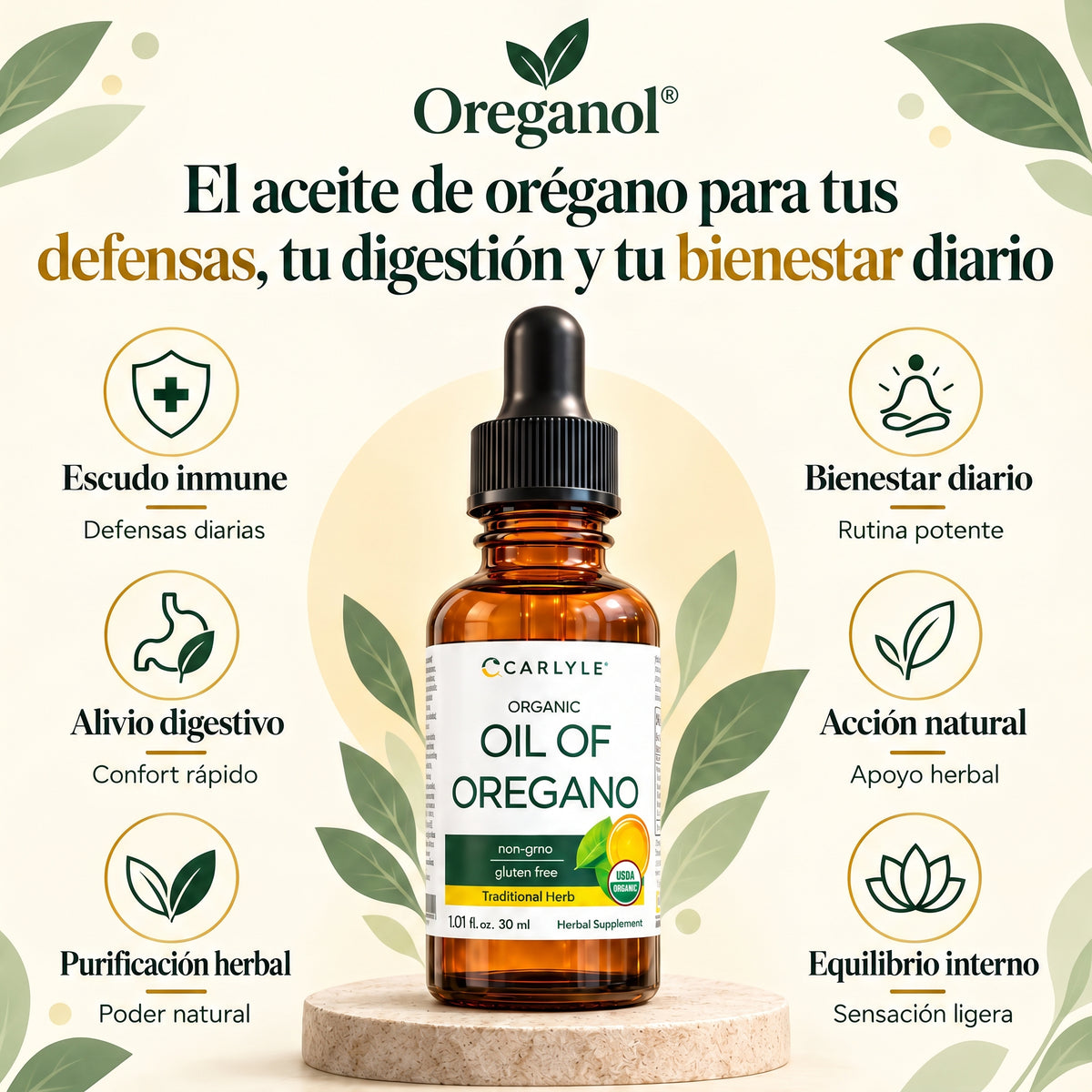 Oreganol® - Apoyo de la hinchazón crónica y salud digestiva
