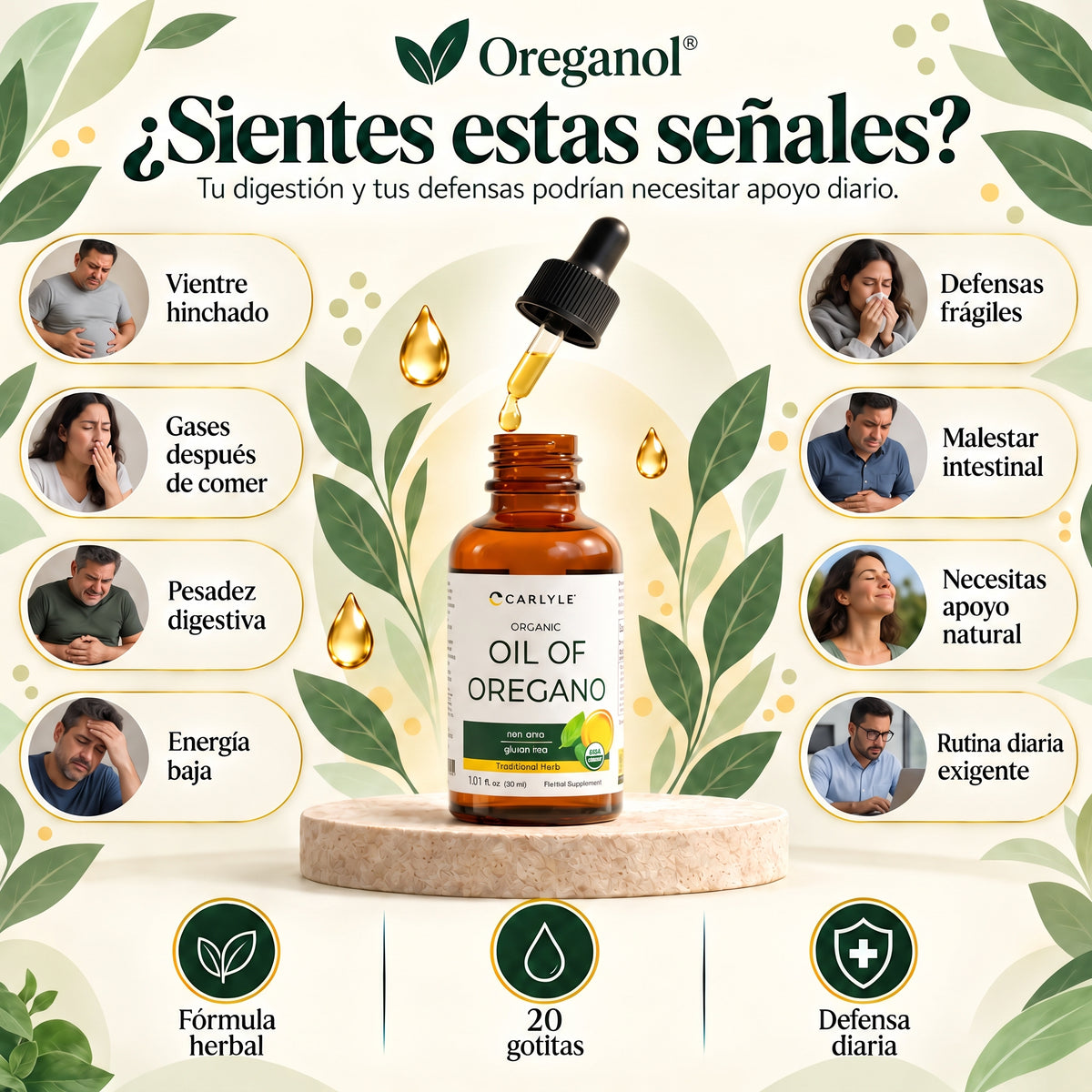 Oreganol® - Apoyo de la hinchazón crónica y salud digestiva