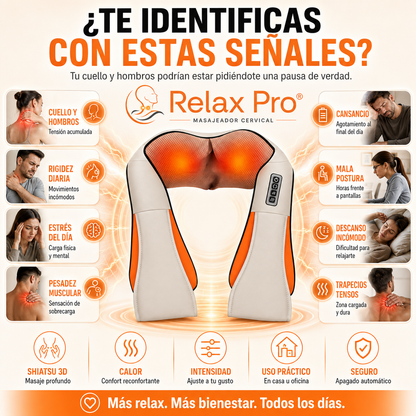 Relax Pro® - Masajeador Cervical que Suelta Cuello y Hombros en Minutos