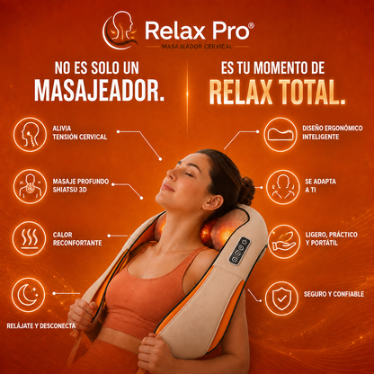 Relax Pro® - Masajeador Cervical que Suelta Cuello y Hombros en Minutos