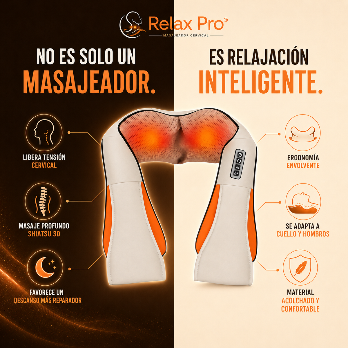 Relax Pro® - Masajeador Cervical que Suelta Cuello y Hombros en Minutos