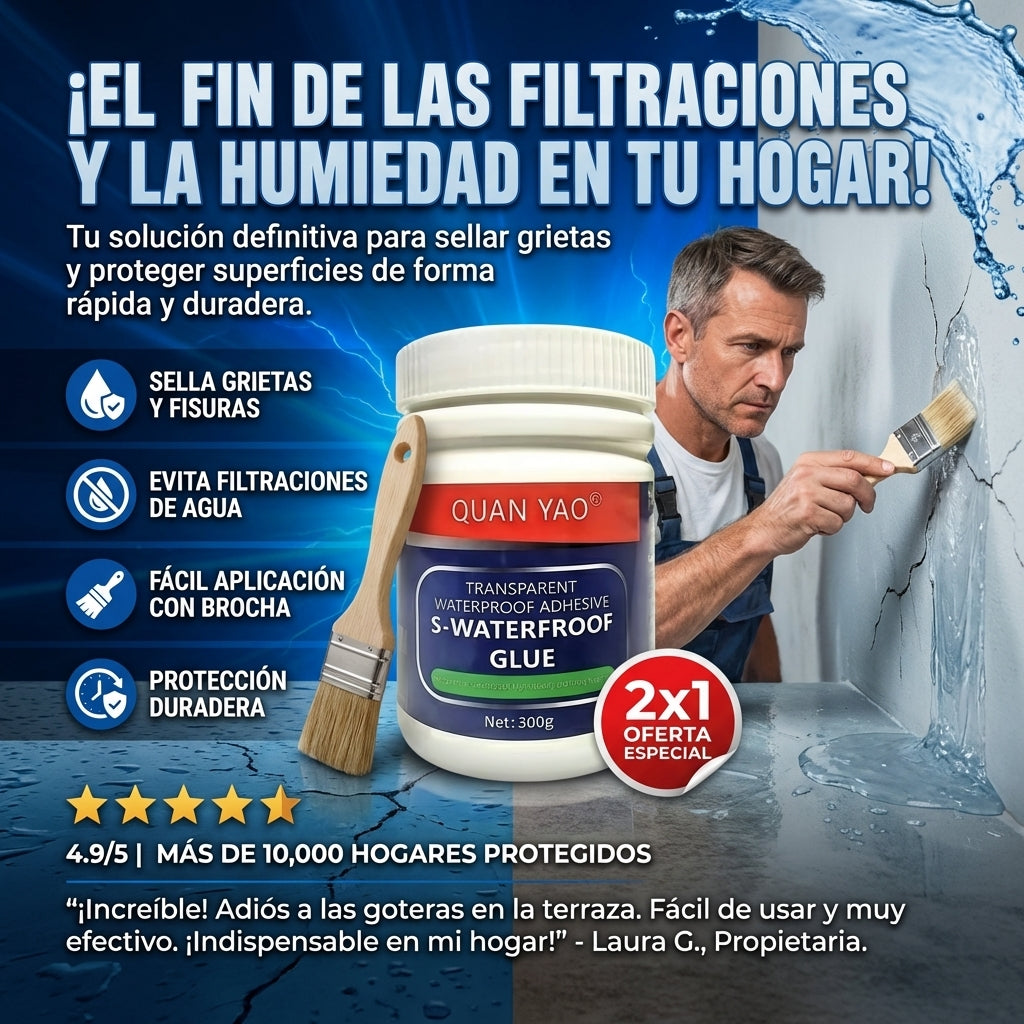 HydroSeal Pro™ 2x1 | Sellador Impermeable para Grietas y Goteras